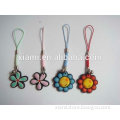 high sale beautiful flower shape embossing silicome mobile charm